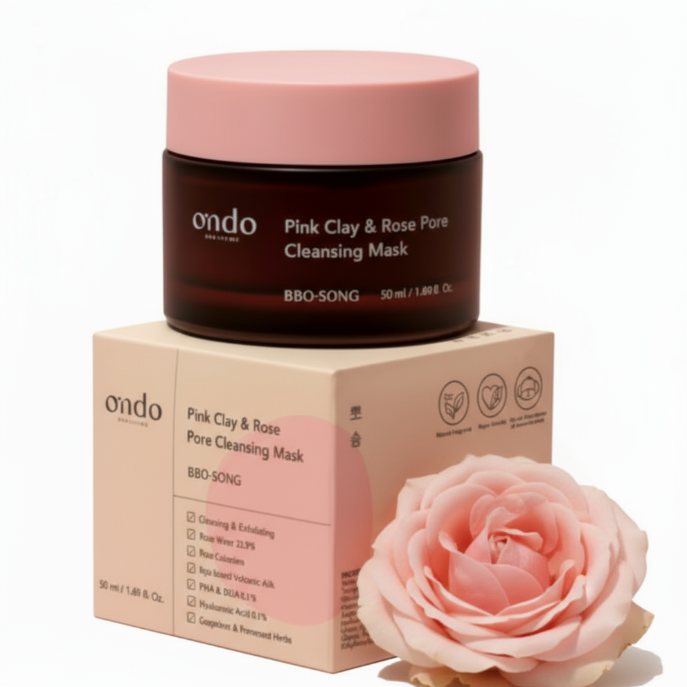 Mascarilla limpiadora de poros de arcilla rosa y rosa Bbo-song (Ondo Belleza 36.5)