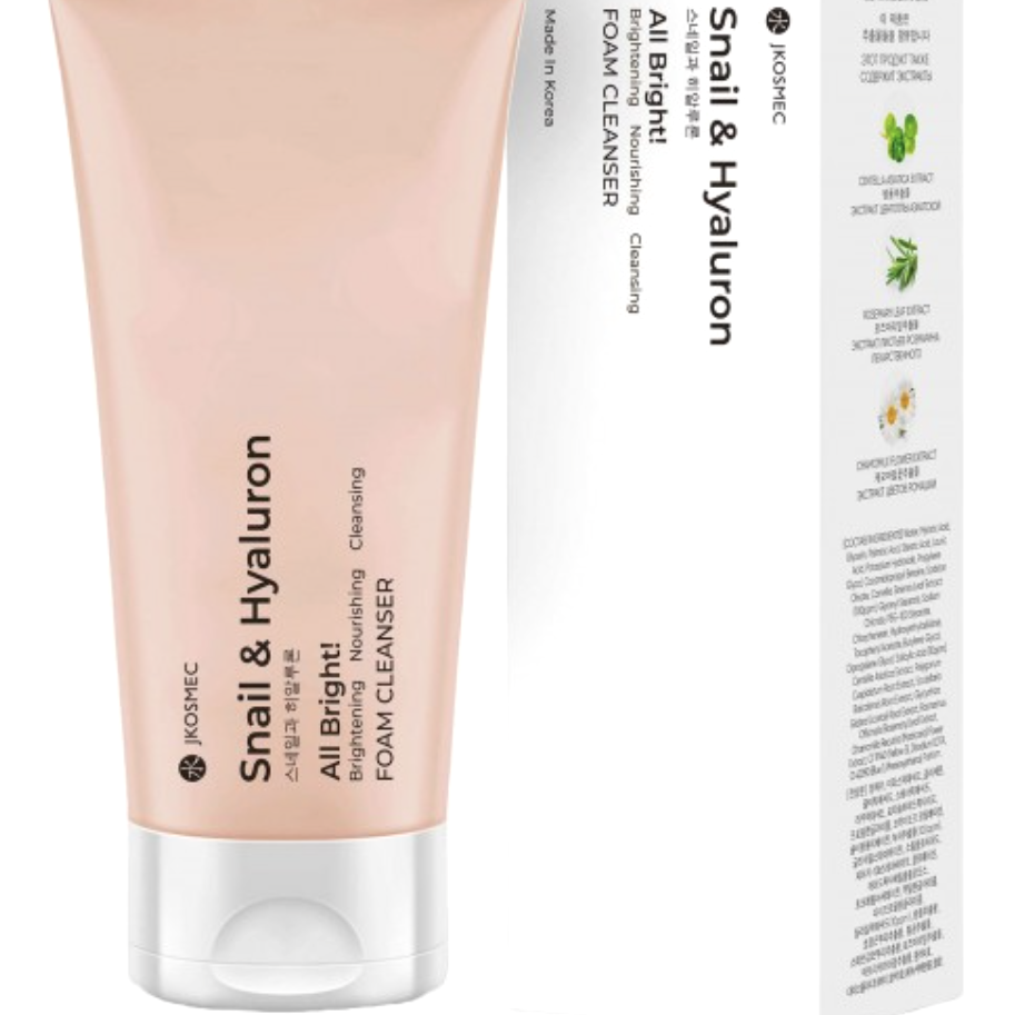 Limpiador en espuma All Bright de caracol y ácido hialurónico (Jkosmec)